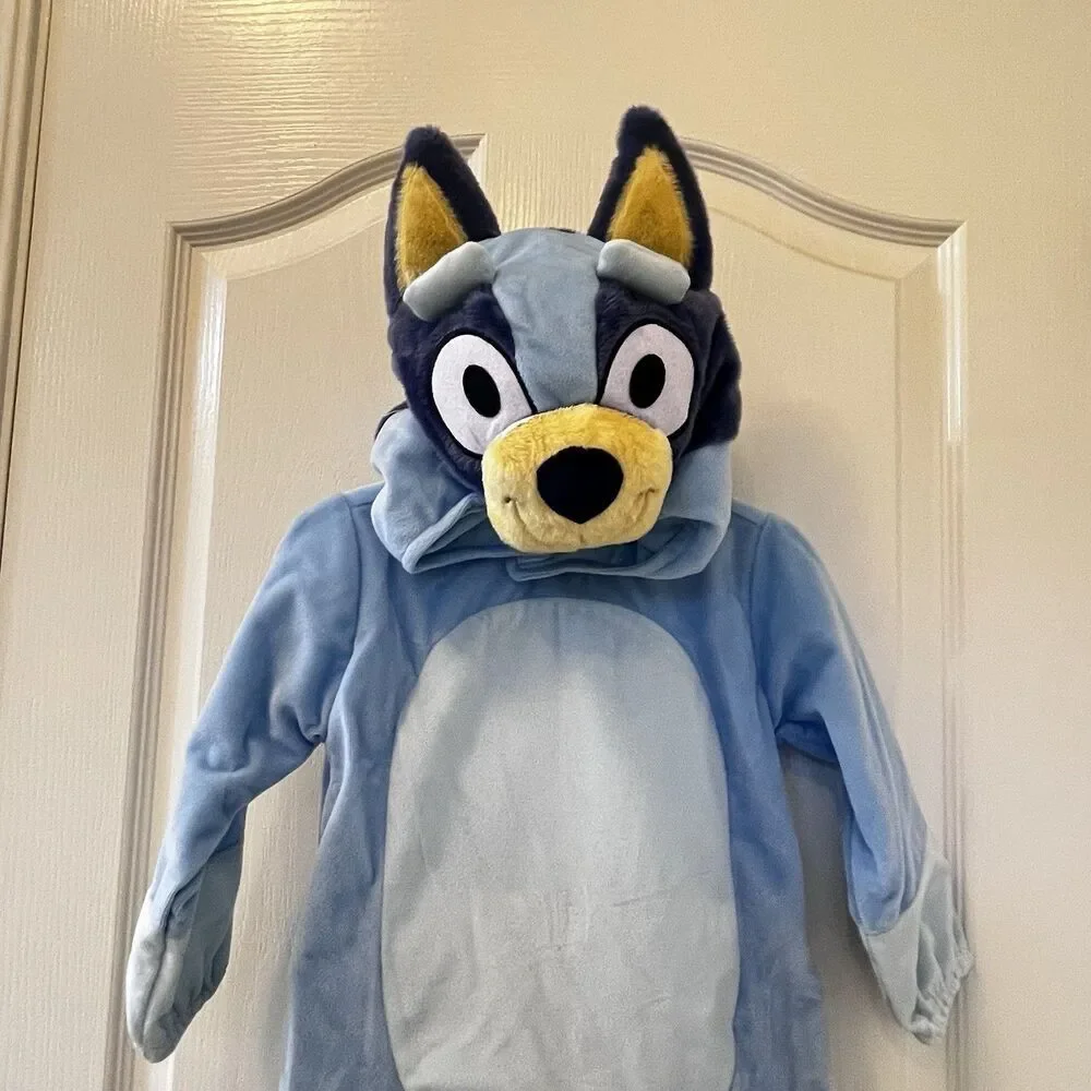 Suit Yourself Costume Co Bluey Costume Jumpsuit Headpiece Tail Toddler Size 2T